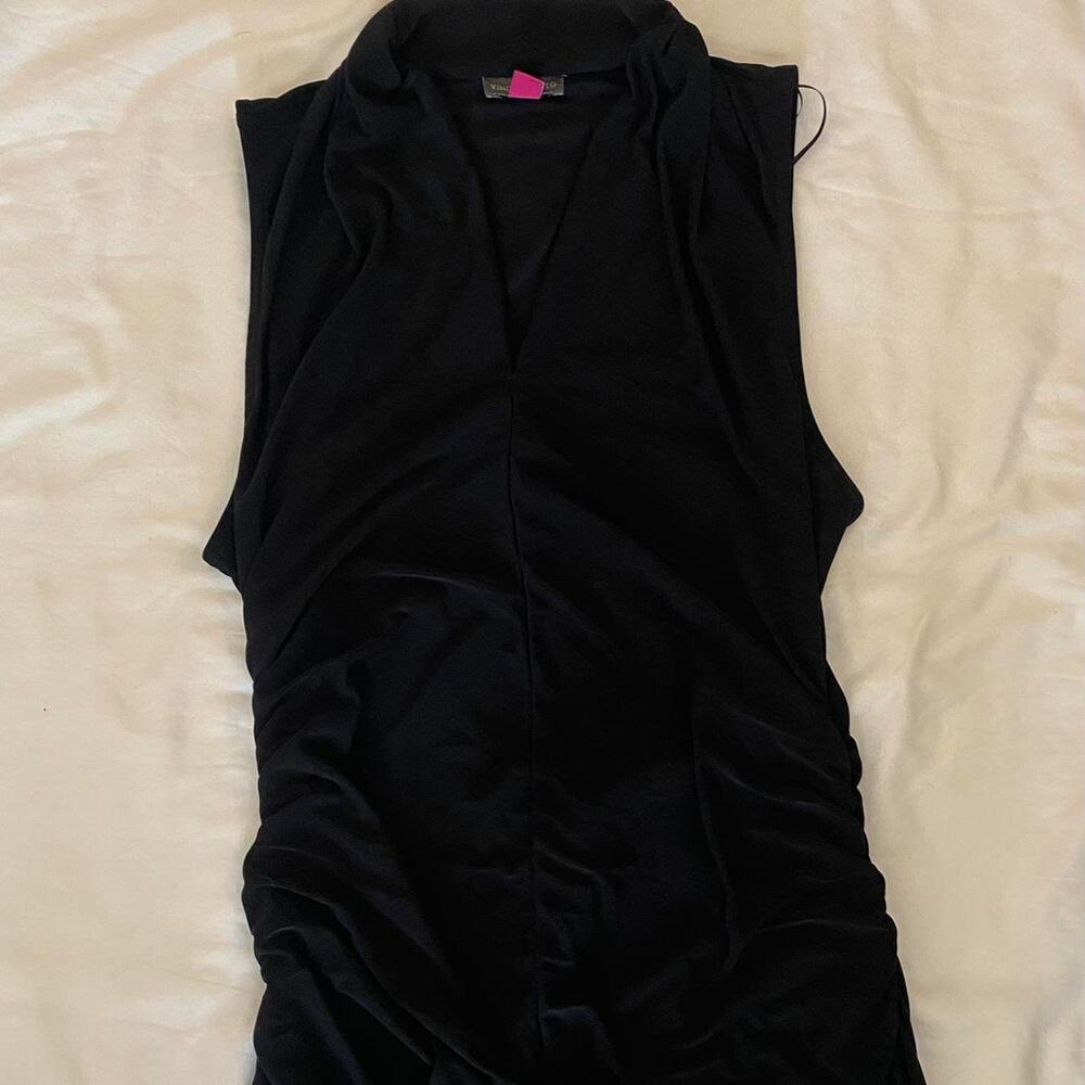 Vince Camuto black ruched bodycon